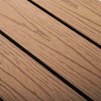 Outsunny Dalles terrasse - caillebotis - Lot de 11 pcs, Surface Max. 1 m² - emboîtables, Installation très Simple, dim. 30 x 30 cm(m-8)