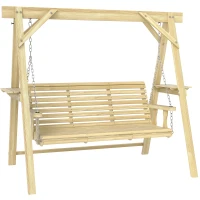 Outsunny Three-Seater Wooden Swing Bench(m-11)