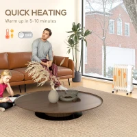 HOMCOM 2000W Quiet Oil Filled Radiator, 9 Fin Energy Efficient Portable Electric Heater with 3 Heat Settings, Adjustable Thermostat, Safety Tip Over, Overheat Protection, for Home, White(m-5)