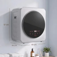 HOMCOM Vented Tumble Dryer, 4 kg Front Tumble Dryer with Stainless Steel Tub, 800W Compact Freestanding, Silver(m-3)