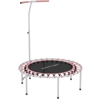 SPORTNOW Cama Elástica Fitness Ø102 cm con Mango Ajustable de 5 Niveles y Marco de Acero para Entrenamiento Piernas Cuerpo Azul(m-11)