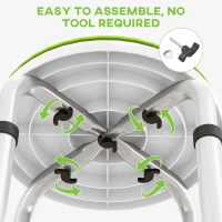 HOMCOM 360° Swivel Shower Chair, Height Adjustable Aluminium Shower Stool with Non-Slip Feet for Disabled, Elderly, Green(m-7)