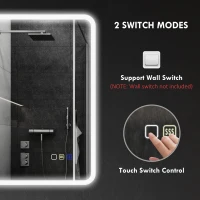 HOMCOM 50 x 70 cm Backlit Illuminated Bathroom Mirror with LED Lights and Bluetooth - Silver Tone(m-9)