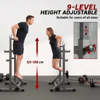 SPORTNOW Heavy Duty Barbell Squat Rack, Adjustable and Multifunctional Weight Power Stand, for Home, Gym - Black(m-5)