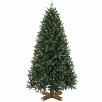 HOMCOM Artificial Christmas Tree, Hinged Xmas Tree with 2419 PE & PVC Branch Tips, 6ft, Green(m-1)