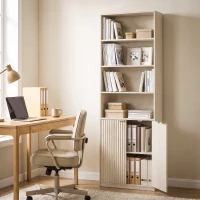 HOMCOM Bookcase Adjustable Shelf Bookshelf Anti-Tip Hardware 6-Tier, Oak Wood Effect(m-2)