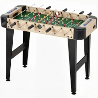 SPORTNOW Futbolín de Mesa de 92 cm con 22 Jugadores 2 Pelotas Marcadores Manuales Mangos Antideslizantes Madera Natural(m-11)