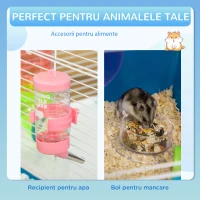 PawHut Cușcă pentru hamsteri cu 5 niveluri, cu tuburi, căsuță, rezervor de apă și roată, din oțel, PP și PS, 59x36x69 cm, albastră și albă(m-9)