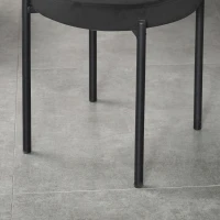 HOMCOM Set 4 Sgabelli Bassi e Rotondi in Metallo e Tessuto Effetto Velluto, 41.5x41.5x46 cm, Nero(m-7)