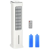 HOMCOM Evaporative Air Cooler, 5L Water Tank Oscillating Ice Cooling Fan with 3 Modes, 3 Speeds, 10H Timer, Detachable & Washable Filter, LED Display & Remote Control and Oscillation, White(m-15)