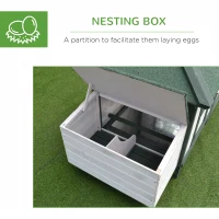 PawHut Chicken Coop Small Animal Pet Cage w/ Nesting Box Outdoor Run Wooden(m-6)