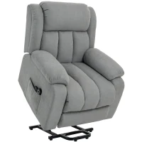 HOMCOM Power Lift Recliner Chair with Vibration Massage, Lift Chair for Elderly with Footrest, Remote, Side Pocket, Light Grey(m-1)