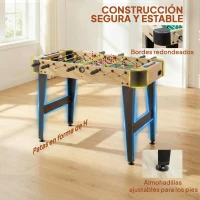 SPORTNOW Futbolín de Mesa de 92 cm con 22 Jugadores 2 Pelotas Marcadores Manuales Mangos Antideslizantes Madera Natural(m-9)