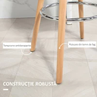HOMCOM Set 2 Scaune de Bar Moderne din Piele Ecologică, Scaune Înalte de Bucătărie, Negru(m-6)