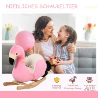 HOMCOM Schaukeltier Schaukelpferd Kinder Schaukel Rosa 60 x 33 x 52 cm(m-4)