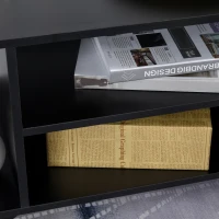 Homcom Mobilier Pentru Tv in Lemn cu Roti, Negru,40x40x80cm(m-18)