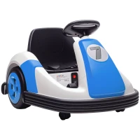 AIYAPLAY Kids Bumper Car with 360-Degree Rotation, 6V Electric Ride On Car with Music and Horn for 3-8 Years Old, Blue(m-1)