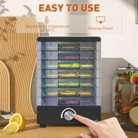 HOMCOM Seven Tray, 40-70°C Food Dehydrator - White(m-6)
