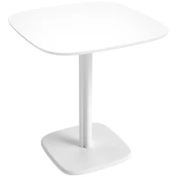 HOMCOM Table à manger pour 4 personne table de cuisine carrée style moderne avec plateau aspect bois, 70 x 70 cm, blanc(m-1)