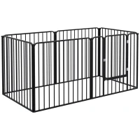 PawHut Recinto per Cani a 6 Pannelli Modulabili da Interno ed Esterno, in Acciaio, 164x83x80 cm, Nero(m-11)