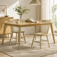 HOMCOM Esszimmerstühle 2er Set Küchenstühle Moderner Polsterstuhl mit Geschwungener Rückenlehne aus Kautschukholz für Esszimmer(m-2)