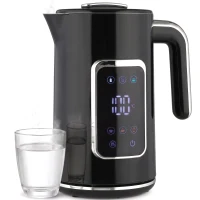 HOMCOM Electric Kettle, 1.7L Fast Boil 3000W Water Kettle with LED Display, Adjustable Temperature, Keep Warm Function, Black(m-15)