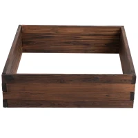 Outsunny Huerto Urbano Jardinera de Madera Maciza de Abeto Cama de Plantación de Jardín para Cultivo Plantas Flores Hierbas 80x80x22,5 cm Marrón(m-9)