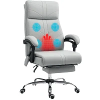 Vinsetto Faux Leather Massage Office Chair - Light Grey(m-11)