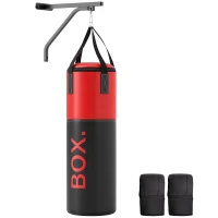 SPORTNOW Unfilled Punching Bag Set with Boxing Bag Bracket, Boxing Gloves, Hand Wraps and 360° Swivel Hook(m-11)