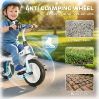 HOMCOM 6 in 1 Tricycle for Kids with 5-point harness straps, Removable Canopy, Blue(m-7)