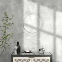 HOMCOM Metal Wall Art 65cm Modern Decorative Mirror Decor for Living Room Bedroom Dining Room, Silver(m-7)