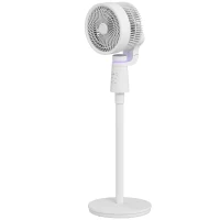 HOMCOM Pedestal Air Circulation Fan with Oscillating, Light Off, White(m-15)