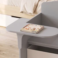 AIYAPLAY Kids Table and Chair Set, Children Desk and Chair with Storage Bins for Playing, Reading, Painting, for Ages 3-5, Grey(m-9)