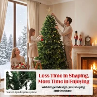 HOMCOM Artificial Christmas Tree, Hinged Xmas Tree with 2419 PE & PVC Branch Tips, 6ft, Green(m-6)