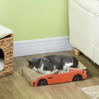 PawHut 2 in 1 Cat Scratching Board with Catnip, Car-shaped(m-10)