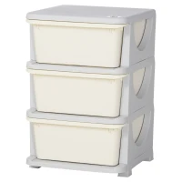 HOMCOM Three-Tier Kids Storage Boxes, with Three Drawers - White(m-10)