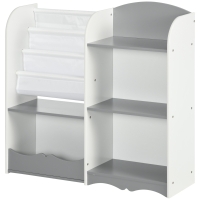 ZONEKIZ Estantería para Niños Organizador de Juguetes Estantería Infantil con Estantes Abiertos para Dormitorio 85x26x84 cm Gris