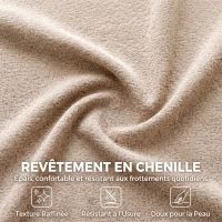 HOMCOM Canapé 3 Places 233 cm, Canapé Salon en Chenille Moderne avec Assise Profonde, Accoudoirs Larges, Beige(m-7)