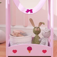 AIYAPLAY Kids Full Length Mirror, 360° Rotating Children Standing Mirror with Storage Shelf, Pink(m-9)