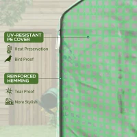 Outsunny Walk-in Greenhouse with 3 Tier Shelves, Outdoor Green House Garden Grow House with Reinforced PE Cover, Roll-up Door and Mesh Windows, 140 x 213 x 190cm, Green(m-5)