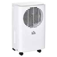 HOMCOM 10L/Day 2000ml Portable Dehumidifier with Humidity Display, 2 Speed Modes, Continuous Drainage and 24 Hour Timer for Bedroom, Living Room(m-1)