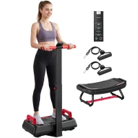 SPORTNOW Placă vibratoare silențioasă cu șezut, 99 niveluri de intensitate, 3 programe presetate, reglabilă pe înălțime & mânere detașabile(m-8)
