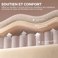 HOMCOM Canapé 3 Places 233 cm, Canapé Salon en Chenille Moderne avec Assise Profonde, Accoudoirs Larges, Beige(m-5)