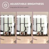 HOMCOM LED Light Tabletop Makeup Mirror, with Adjustable Settings(m-7)