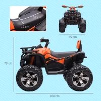 HOMCOM 12V Kinderfahrzeug mit Vorwärts-, Rückwärtsfunktion, MP3-Musikplayer, Scheinwerfer, 3-8 km/h, 3-5 Jahre, Orange(m-4)