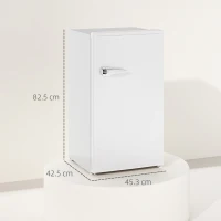 HOMCOM Under Counter Fridge, 85L Small Retro Refrigerator with Chiller Box, Adjustable Thermostat, Glass Shelves, White(m-3)