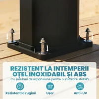 Outsunny Duș Solar de Exterior cu Protecție la Îngheț, 35l, Negru(m-9)