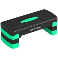 SPORTNOW Stepper aerobic reglabil, cu extensii pentru ridicare, platformă step aerobic pentru antrenamente acasă, fitness, cardio și forță, pentru bărbați și femei, înălțime 10/15/20cm, verde(m-1)