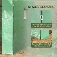 Outsunny Walk-in Greenhouse with 3 Tier Shelves, Outdoor Green House Garden Grow House with Reinforced PE Cover, Roll-up Door and Mesh Windows, 140 x 213 x 190cm, Green(m-7)