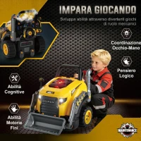 AIYAPLAY Set Officina Escavatore Giocattolo per Bambini 3-6 Anni con Motore e 68 Accessori, Giallo(m-7)